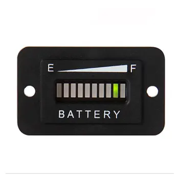 Измерител на заряд на батерията 12V 24V 36V 48V Led индикатор за напрежение на батерията Индикатор за капацитет на батерията количка за голф Водоустойчив Батерия Monit