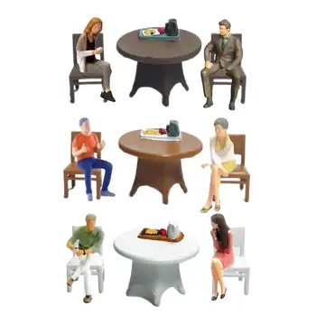 Имитативната фигурка 1/64 модели, реалистичен украшение за сладкиш на масата, фигури на хора за декори куклена къща, Ландшафтна диорама, макет природа