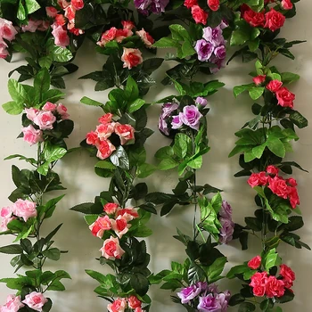 Имитация на Рози, ратан, Монтиране на Сватбена украса, Изкуствени Цветя, таван, Изкуствени Растения