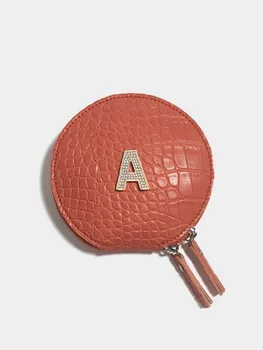 Индивидуално името на клиента, сладки портмонета за монети за жени, прост дизайн, удобни за носене, художествени фрази, думи