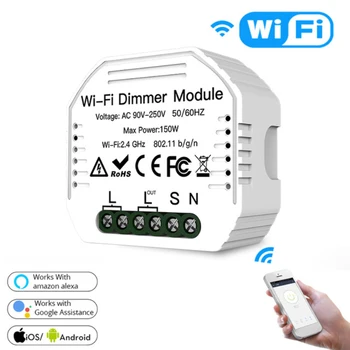 Интелигентен led димер Wi-Fi Smart Life / приложение на Hristo с дистанционно управление, 1/2-позиционен ключ, работи с Алекса Echo Home