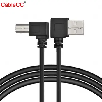 Кабел USB 2.0 A конектор USB-B под ъгъл 90 градуса, кабел за принтер, 50 см /100 см