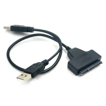 Кабел Адаптер за USB 3.0 USB 2.0 Горещи Продажба Черен Плътен Двойно USB Универсален Бърз Компютърен Кабел-Адаптер За 2,5 