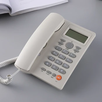Кабелен стационарен телефон, стационарен телефон с голям бутон и функцията за идентификация на обаждащия се