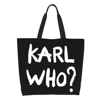 Кавайный Лозунгът Karl Who Чанти-Тоут За Покупки за Еднократна Употреба, Холщовая пазарска Чанта През рамо