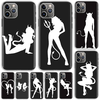 Калъф Angel And Devil Секси Момиче За iPhone 11 14 13 15 Pro Max 12 Mini Apple Phone Case X XR XS 7 Plus на 8 + С Индивидуален Принтом Shel