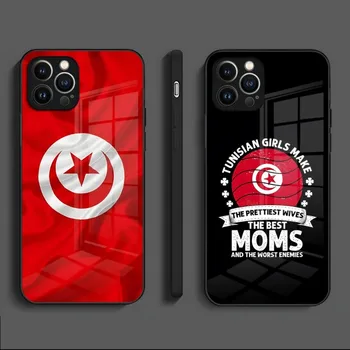 Калъф За мобилен Телефон С Национални Флага на Тунис От Закалено Стъкло За iPhone 13 12 11 Pro 14 Max Mini X XR XS Max 8 7 6s Plus SE 2020 Делото