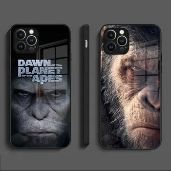 Калъф за телефон Rise Of The Planet Of The Apes За iPhone 15 14 Pro 12 11 13 Mini X XR XS Max 8 7 6 Plus SE Със Стъклен Дизайнерски задния капак