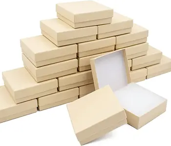 Картонени бижута, бели подаръчни кутии, 20 упаковок3, 5 х 3,5 х 1 инч, се прилагат за демонстрация на колиета, пръстени, гривни, обици