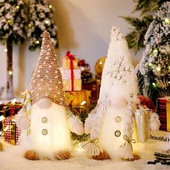 Коледен гном Безлични кукла с led подсветка, Забавни Коледни декорации за украса на дома, подарък за Коледа за Нова година