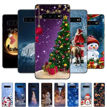 Коледен Рисувана Калъф За Samsung Galaxy S9 S10 S8 Plus Case Силиконови Меки Калъфи За Galaxy S7 S7 EDGE S10 5G Cover