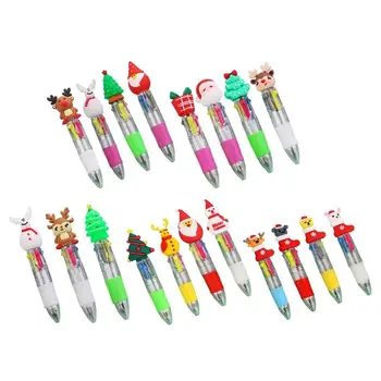 Коледна дръжка от 3/4 предмети, прибиращ се химикалка химикалка, многоцветен химикалка химикалка, Коледен подарък за дете, награда за клас, челночный кораб