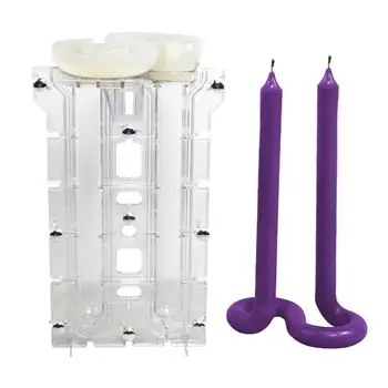 Конусовидна форма за свещи с S-образно основание, форми за восъчните свещи с двоен стълб, форма на силиконовата смола дълга цилиндрична форма за ароматни свещи от гипс