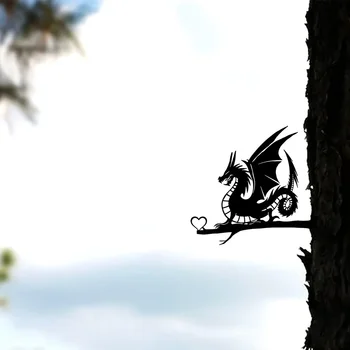 Красив Дракон на Клона Стоманен Силует Метална Стена, Дърво Подвесное Изкуството на Домашната Градина Двор Двор Външна Статуя Брой Украса
