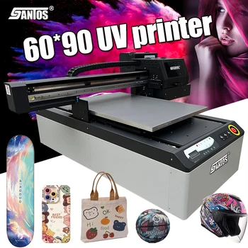 мастилено-струйни принтери uv 6090 за печат върху PVC, светоотражающей фолио, платно с маслени бои, килим, кожата UV-печатна машина
