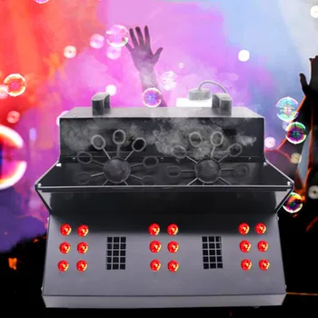 Машина мехур дим 3000W DMX Remote Control Fog Bubble Machine, Обзавеждане За Сценични Ефекти 3В1 (Оцветяване Led светлина/Дим/Блистери)