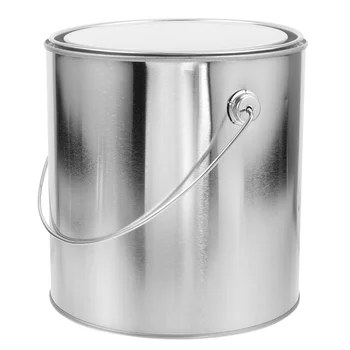 Метален контейнер за барабан с капак, лак за кофи, държач за съхраняване на бои, консервени кутии, кофи, празни преносими