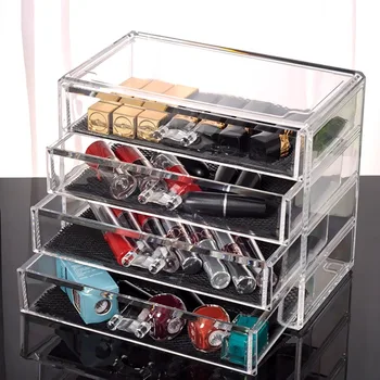 Многослоен прозрачен Кутия Козметични Кутия за съхранение Акрилни Настолни Креативни бижута, червило, лак за нокти, кутия за грим