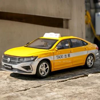 Модел легкосплавного автомобил Passat Taxi в мащаб 1/24, Метална играчка симулация модел на колата, монолитен под налягане, с музика и светлини, играчки за деца, подаръци