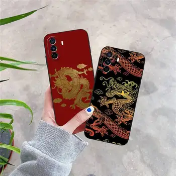 Модерен калъф за мобилен телефон с изображение на червен дракон под формата на животно, за Huawei Honor 50 30 70 60 20 10 9 Pro I S Lite 9X 9C 8X Psmart Z Черен калъф във формата на миди