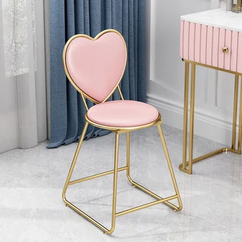 Модерен прост столче за спални за момичета с облегалка във формата на пеперуда, стол за маникюр, лесно луксозно стол за тоалетка маса, пуфики и столове