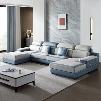 Модерна минималистичная кърпа за дома текстилен диван за дневна в голям размер, двойно принцеса Европейската U-образна
