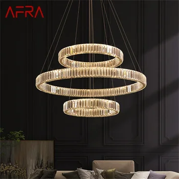 Модерна подвесная лампа AFRA LED Кръгла Луксозна Златна Подвесная Декоративна полилей за салона на хотел