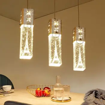 Модерни кристални висящи лампи за ресторант, бар-шкафове, кухненски остров, луксозен осветление за декорация на дома