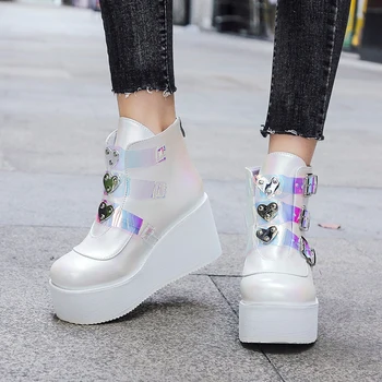 Модни обикновена обувки на кратък висок ток с шнур отпред, есен и зима 2023, дамски обувки на платформа с кръгло бомбе