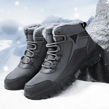 Модни универсална мъжки плюшен обувки, улични удобни мини мъжки зимни ботуши С топла подплата, Botas De Hombre, Нови постъпления