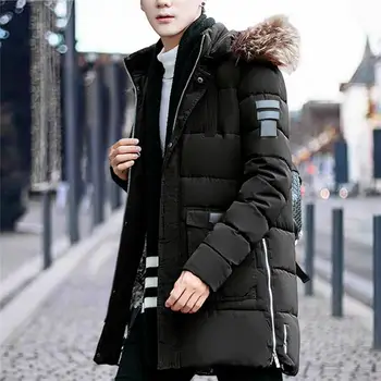 Модно мъжко палто, Утепленное Зимно палто, джобове с цип, мъжко памучно палто, сохраняющее топло