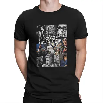 Мъжки t-shirt Johnny Hallyday, реколта тениски, тениски с къс ръкав и кръгло деколте, класическо облекло