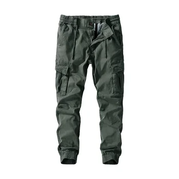 Мъжки армейските панталони-карго с много странични джобове, мъжки ежедневни панталони-джоггеры в стил хип-хоп, мъжки модни и ежедневни градинска облекло, панталони-карго за мъже