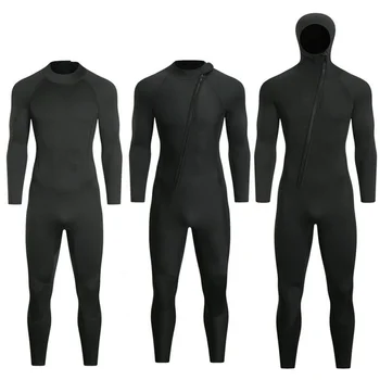 мъжки водолазен костюм от неопрен с дебелина 3 мм, костюм за гмуркане с дълъг ръкав, едно парче на костюм за сърф, гмуркане, подводен риболов, зимни горещ бански костюм