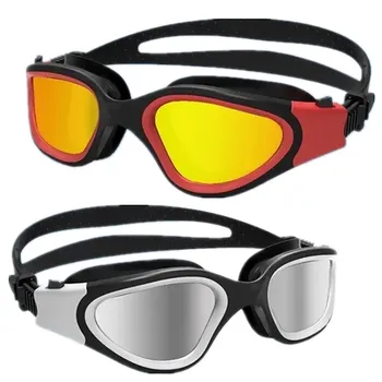 Мъжки и дамски очила за плуване водоустойчив регулируеми силиконови очила за гмуркане, професионален обектив за възрастни с защита срещу замъгляване и ултравиолетовите
