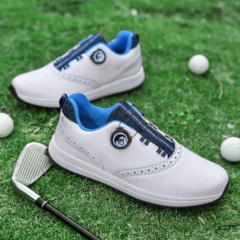 Мъжки обувки за голф с бърза шнур Кожени мъжки спортни маратонки за тренировки по голф Удобни пролетни мъжки маратонки за бягане на открито