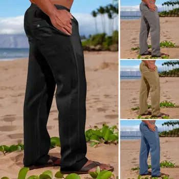Мъжки панталони с много джобове, обикновен дизайн, мъжки панталони, улични ежедневни панталони, мъжки спортни панталони с еластичен колан за A