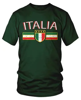 Мъжки тениски, мода 2019, мъжки Флаг и щит Италия, Италия, тениска италианска гордост, тениска с къс ръкав