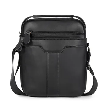 Мъжки чанти през рамо от естествена кожа, малка чанта-месинджър с клапа за 9,7-инчов iPad, висококачествена мъжка чанта през рамо