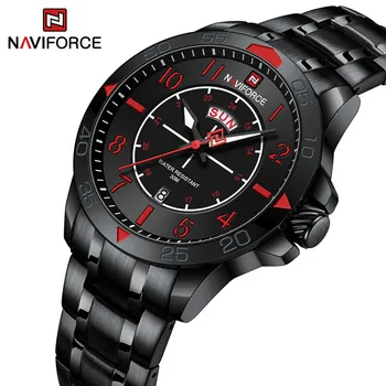 Мъжки часовници марка Naviforce, спортни водоустойчив, от неръждаема стомана, Луксозен и модерен дизайн, кварцов часовник Relogio Masculino 2023