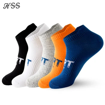 Мъжки чорапи HSS Летни Тънки, абсорбиращи Потта, Устойчиви Към Миризмата Спортни Чорапи За джогинг Klein Син цвят, Къси Чорапи-малки тръби на щиколотке, 5 чифта / лот