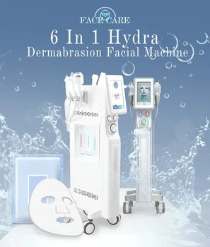 Най-новата машина за грижа за лице Hydra Дермабразио 6 в 1, Микродермабразио, лифтинг за лице, почистване на кожата, Избелваща машина за лице