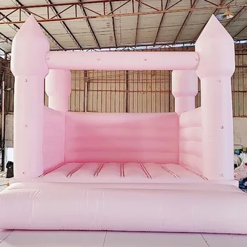 Най-Продаваният Надуваем Къща За Скачане PVC Розов Замък, Розови Подскачащи Сватбени Декорации под Формата на В Замъка, Прыгающая Легло за Парти