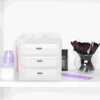 Настолна кутия за съхранение на над тоалетна, прозрачна пластмасова кутия, органайзер за козметика от полипропилен