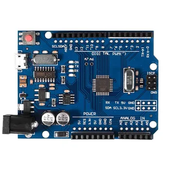 НОВ Arduino UNO R3 Micro Interface ATmega328P Такса Развитие CH340 Драйвер за Сериен Порт FT232 с USB-Кабел