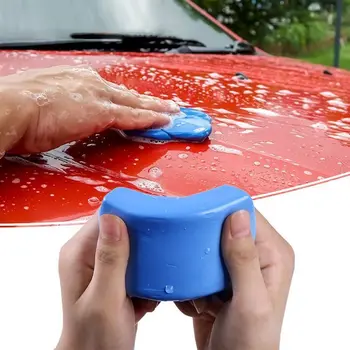 Нов глинен прът за обяснения Auto Clean Car Wash препарат за премахване на утайки Magic Blue 100 г с Четка за почистване на автомобили, Автомобилни аксесоари