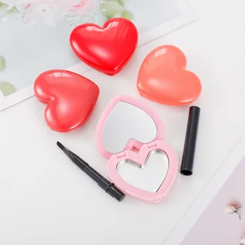 Нов калъф за сенки Love във формата на сърце, кутия за руж, червило, Палитра пигменти, за многократна употреба опаковка основа за грим, Празна кутия