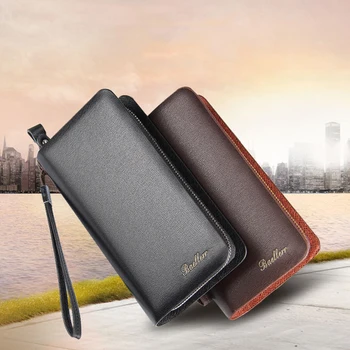 Нов мъжки портфейл, ежедневна чанта, мъжка чанта, дълга многофункционална чанта за телефон на двоен цип