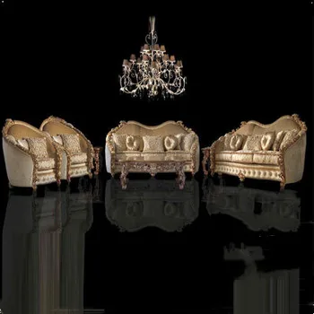 нов стил, тъкани от златно фолио, арт диван, хол, комбинация от трима души по поръчка
