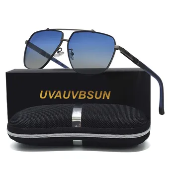 Нови слънчеви очила с квадратни поляризация, мъжки Висококачествени кутия пантите, Модни Слънчеви очила за шофиране и пътуване, очила с лещи UV400